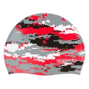 Speedo swim cap. One Size. NIB. Camo Red
